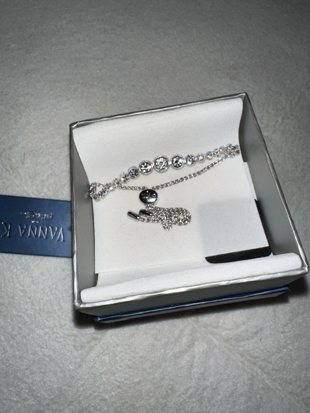Vanna k Silver Crystal Bracelet